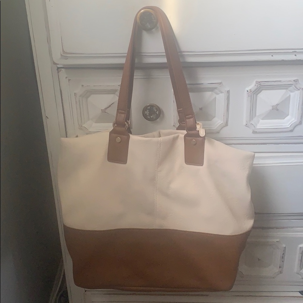 Cream and cognac bag